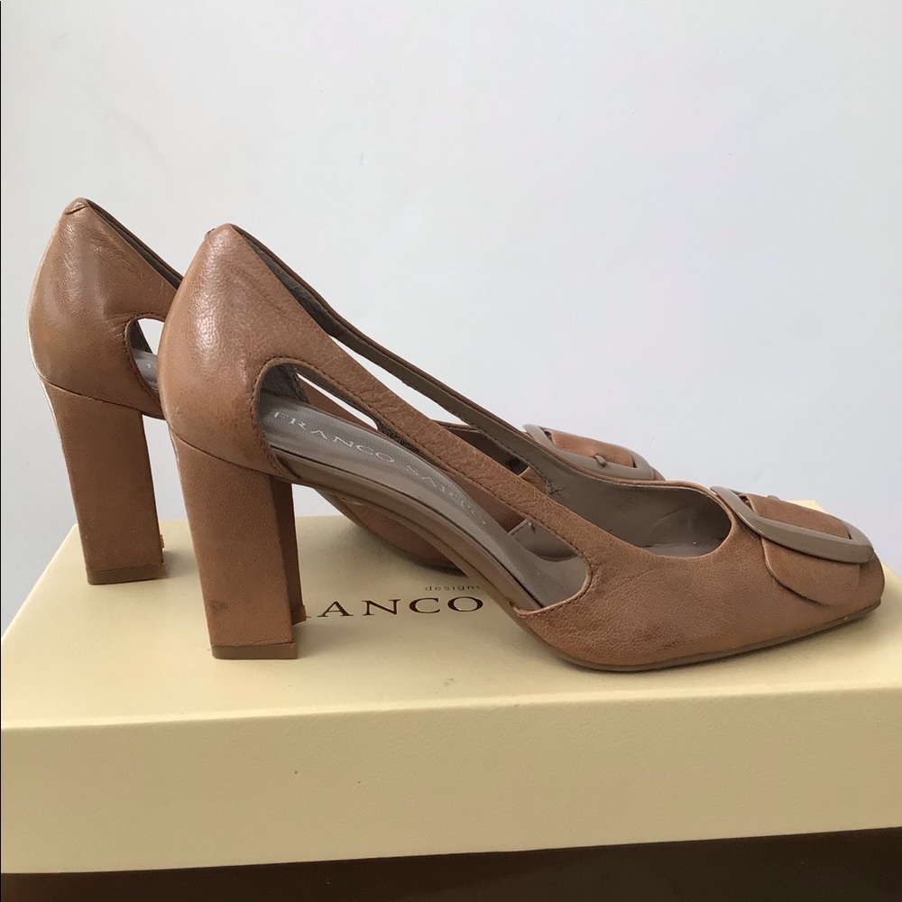 Franco Sarto Thrive buckled toe and chunky heel